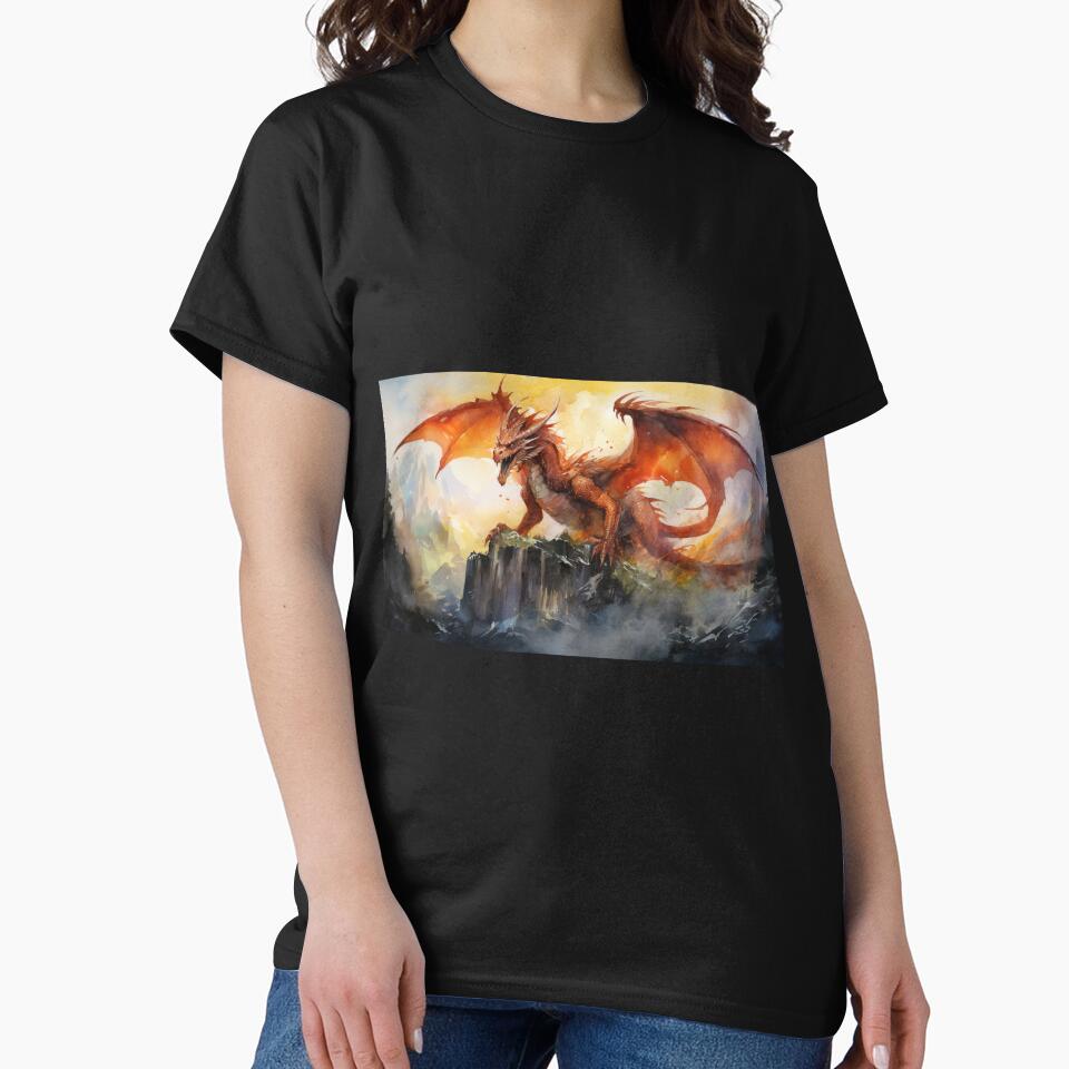 Dark Fantasy Watercolor - Fire Dragon by Fantasy Masterpiece