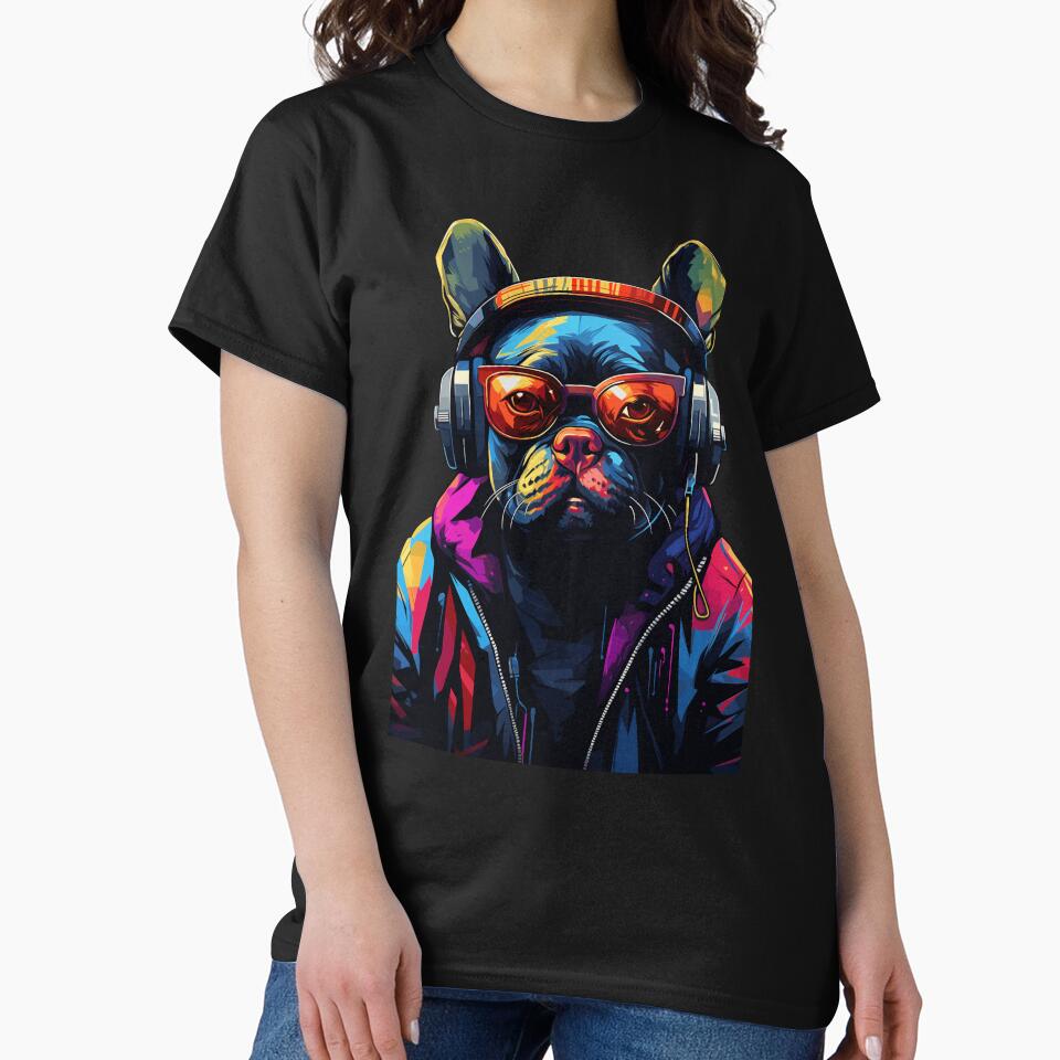 Bulldog With Headphones by DominDesigns