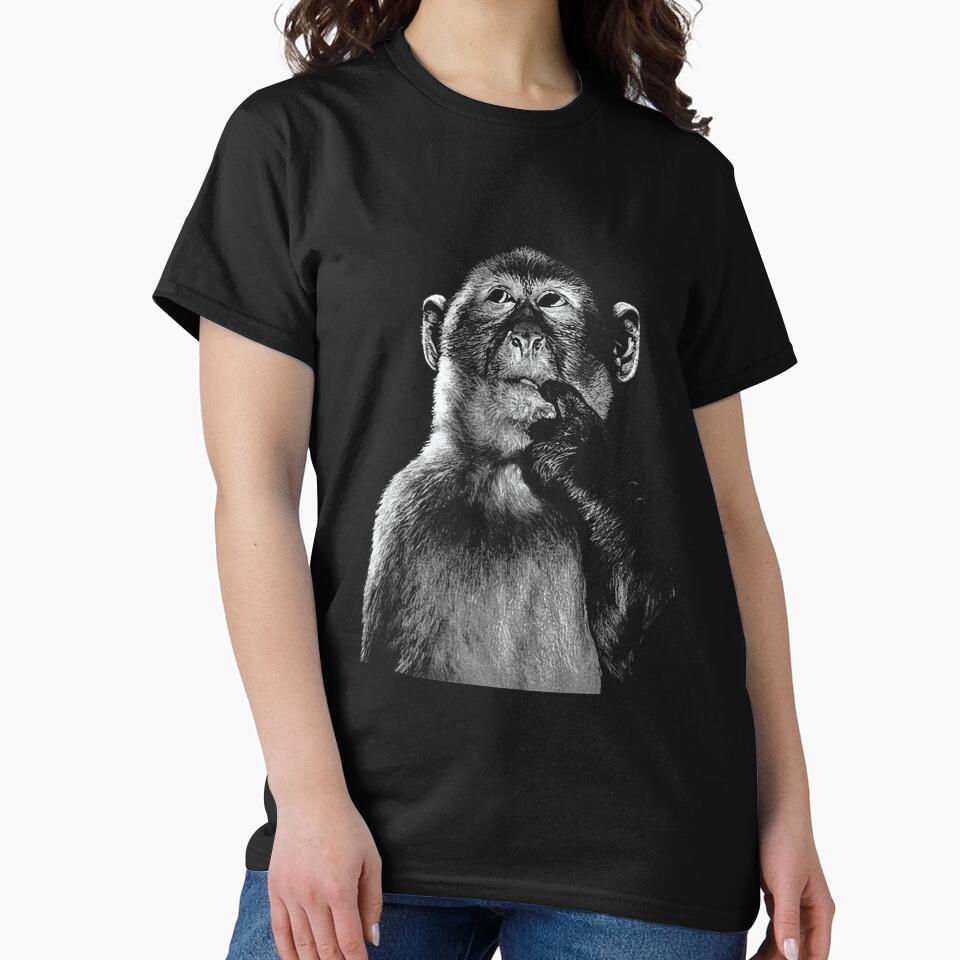 Thinking Monkey, Meme Art, Funny Animal Design by SassCity