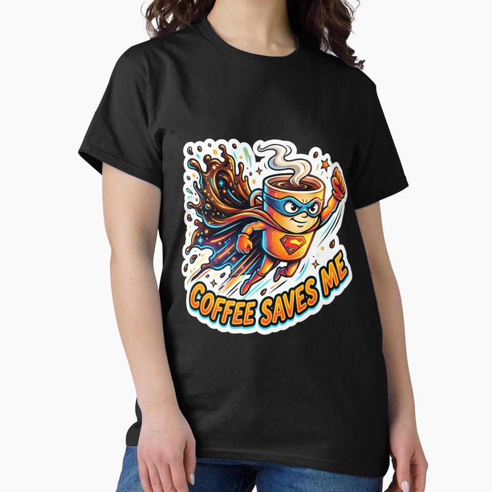 Coffee Saves Me - Superhero Coffee Cup Flying Splash Cape by WowDezign