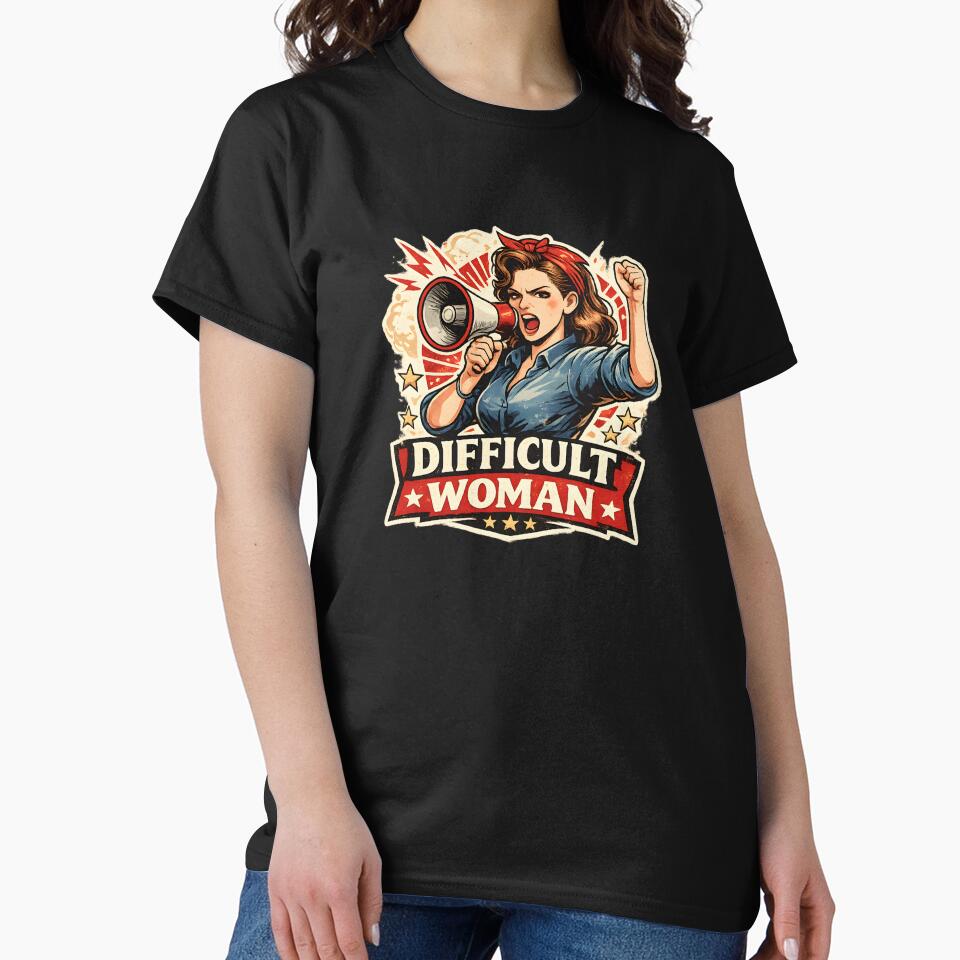 Difficult Woman Retro Protest Poster – Bold Feminist Democracy Design by OlizaPrint