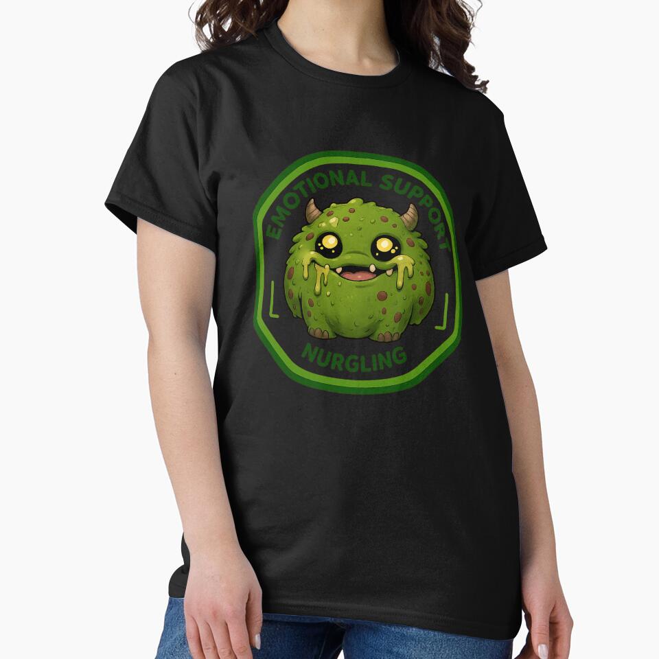 Cute Emotional Support Plague Monster Badge by HelenAlderman