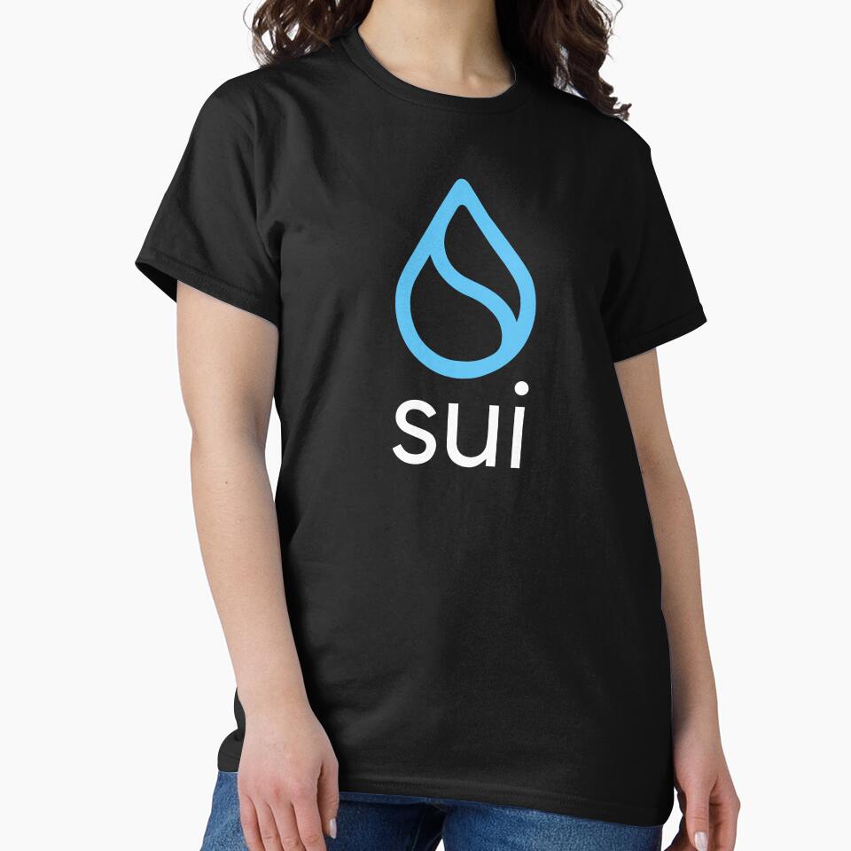 Sui SUI Crypto Altcoin - Clean Blue Outline Logo with White Text Logo Variant #1 by CryptoMoods