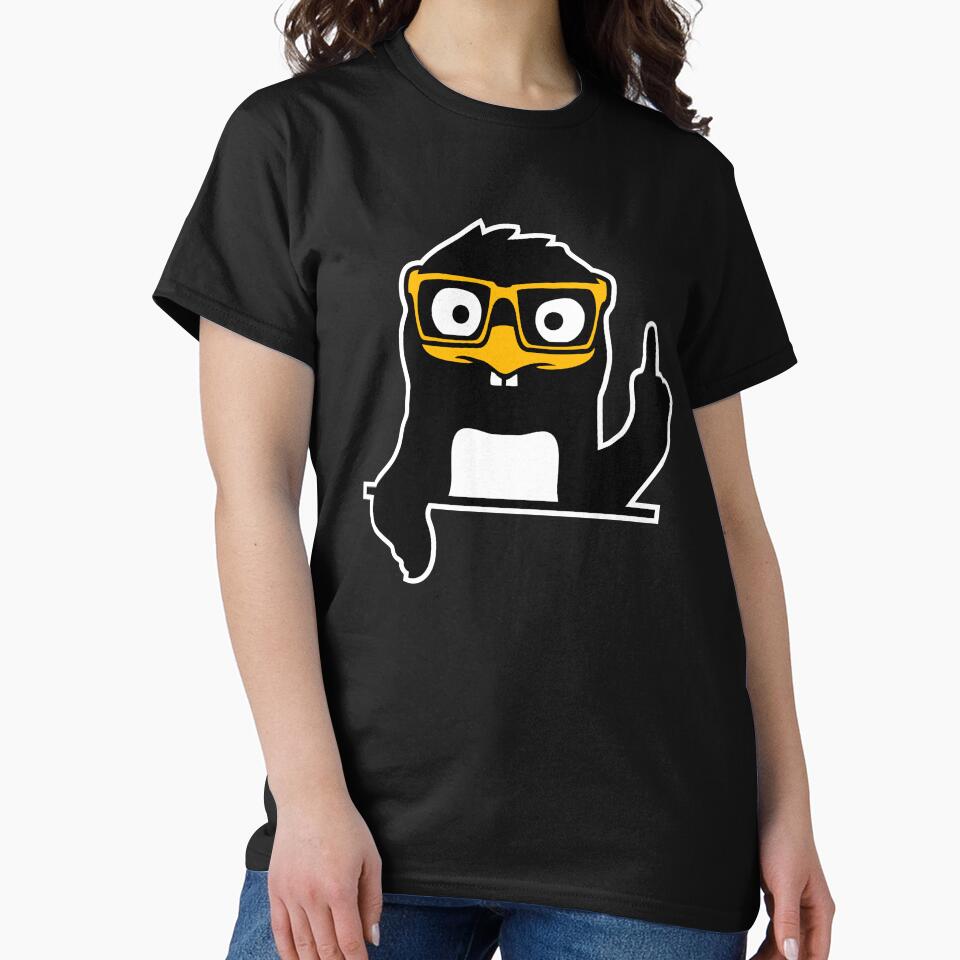 Penguin Nerd Glasses Finger Pointing Smug Funny Animal by shirt-o-mat