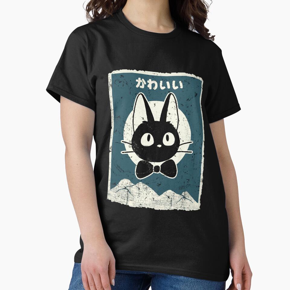 Kawaii Jiji Cat Black Cat Anime Japanese Aesthetics Blue Lifestyle by Damcoc