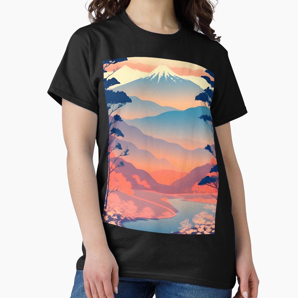 Enhance Your Space with Our Beautiful Collection of Minimalist Japanese Landscape Prints by supeart
