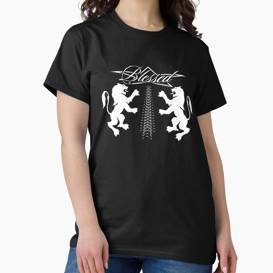 Blessed Lions Zigzag Stars Vintage Style Design by DWZ Design