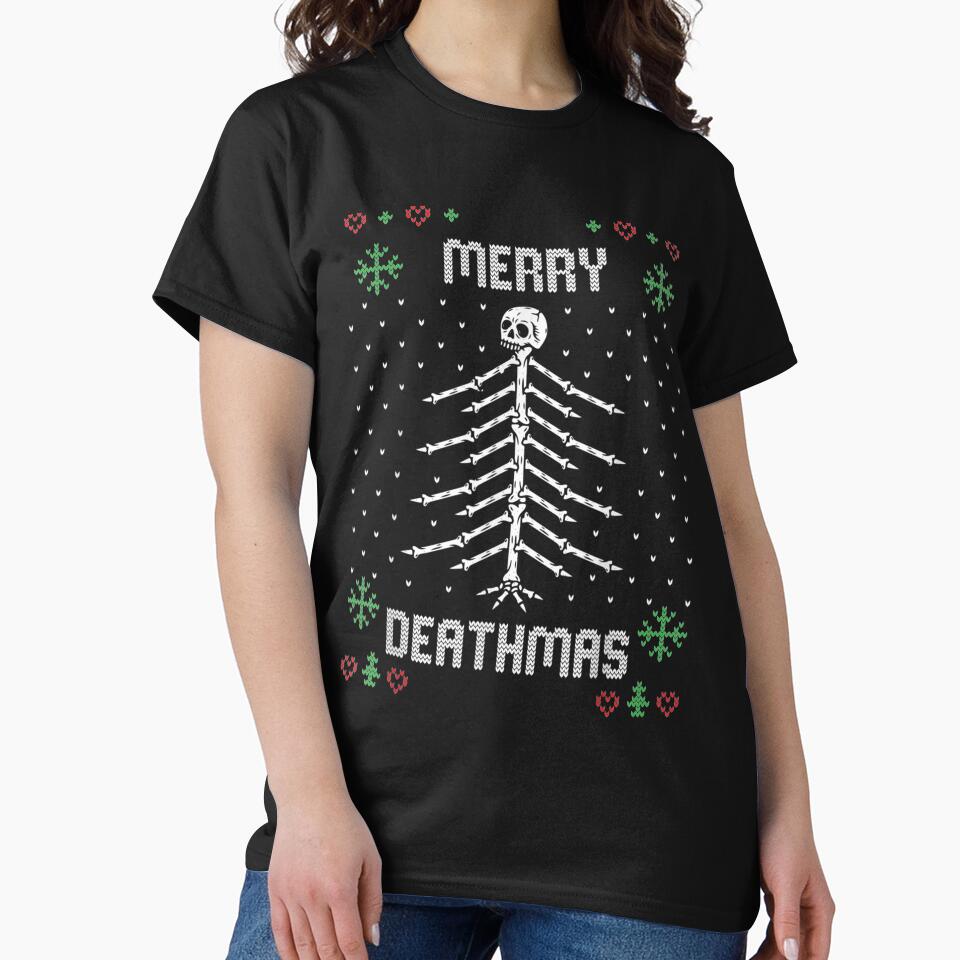 Merry Deathmas Goth Punk Xmas Christmas Skeleton Tree by caral8