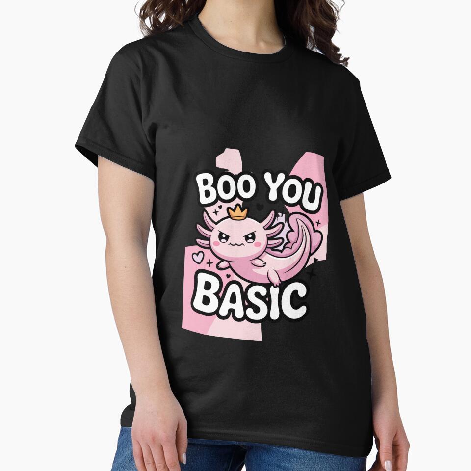 Boo You Basic – Sassy Cute Axolotl Kawaii Sticker by Ashley critters