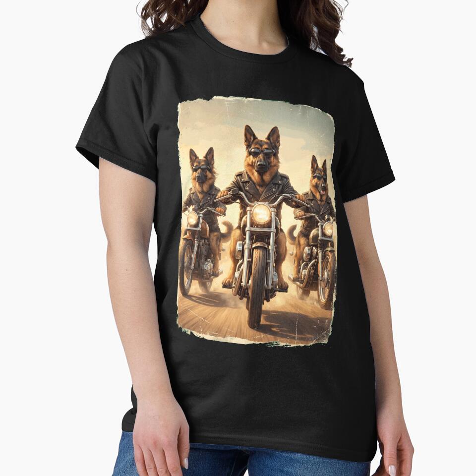 Funny German Shepherd Motorcycle Meme Dog Lover by DoodleTortle