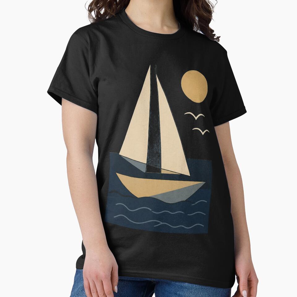 Sail Away Minimal – Modern Nautical Geometric Art by MWSailingClub