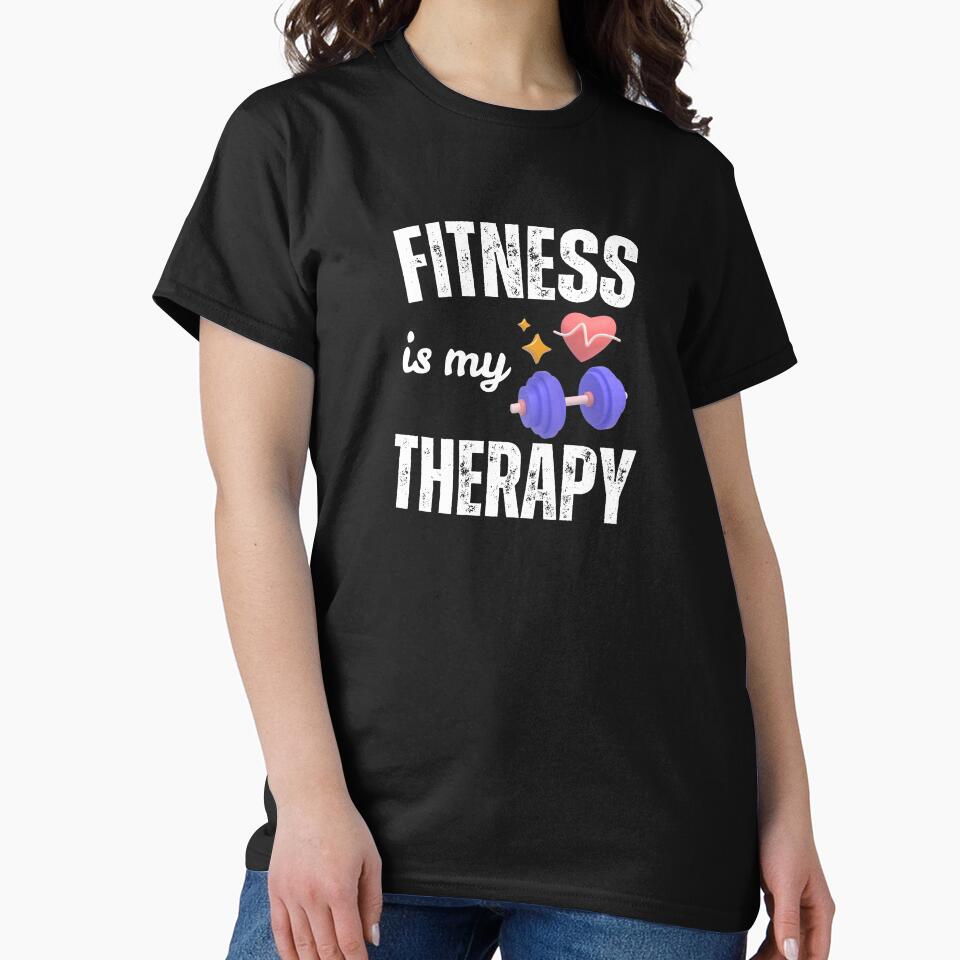Fitness Is My Therapy Gym Motivation Quote by Designprovider