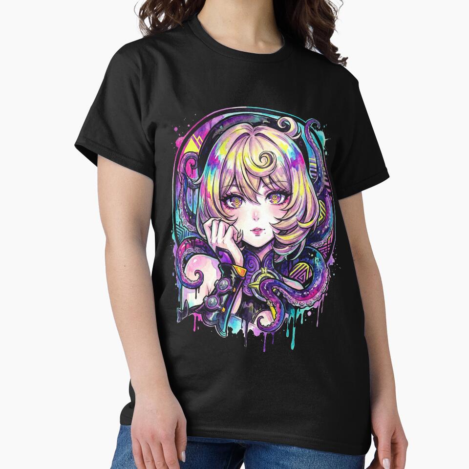 Zenless Zone Zero Yidhari Murphy Puffy Sleeves Black Shorts Vaporwave by Senpaiwaves