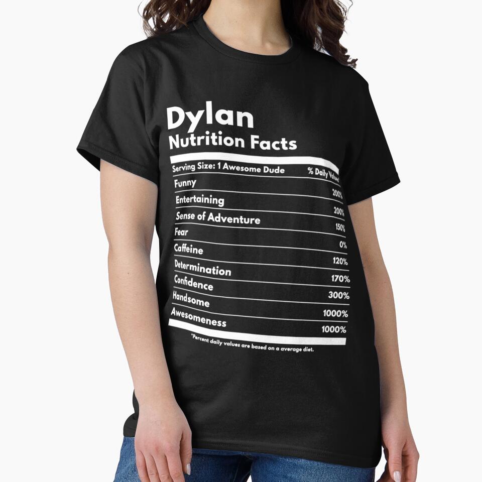 Retro Bob Gift Nutrition Facts Funny Personalized Name Dylan by anazocovick3
