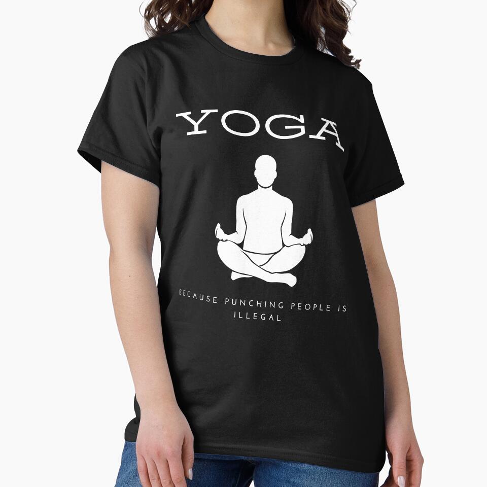 Yoga - Because Punching People Is Illegal yoga top by PetrKad