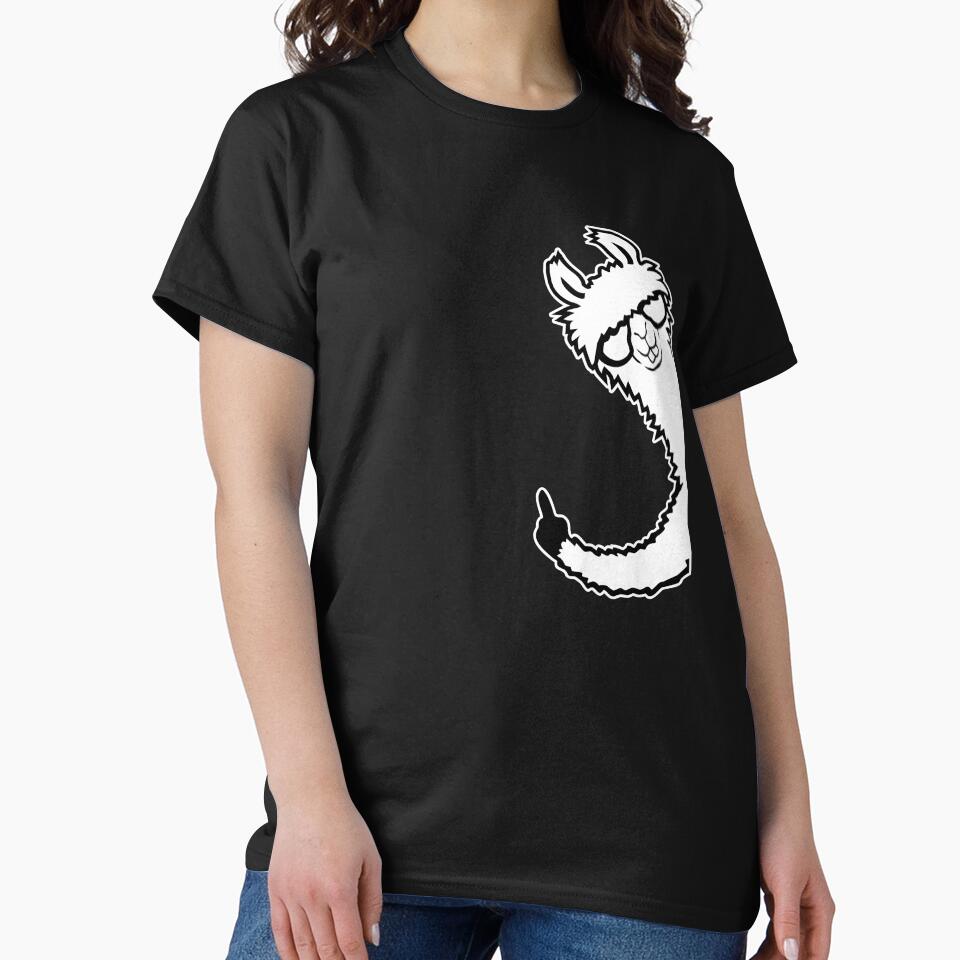 Llama Hanging Smug Finger Pointing Nerdy Funny Animal by shirt-o-mat