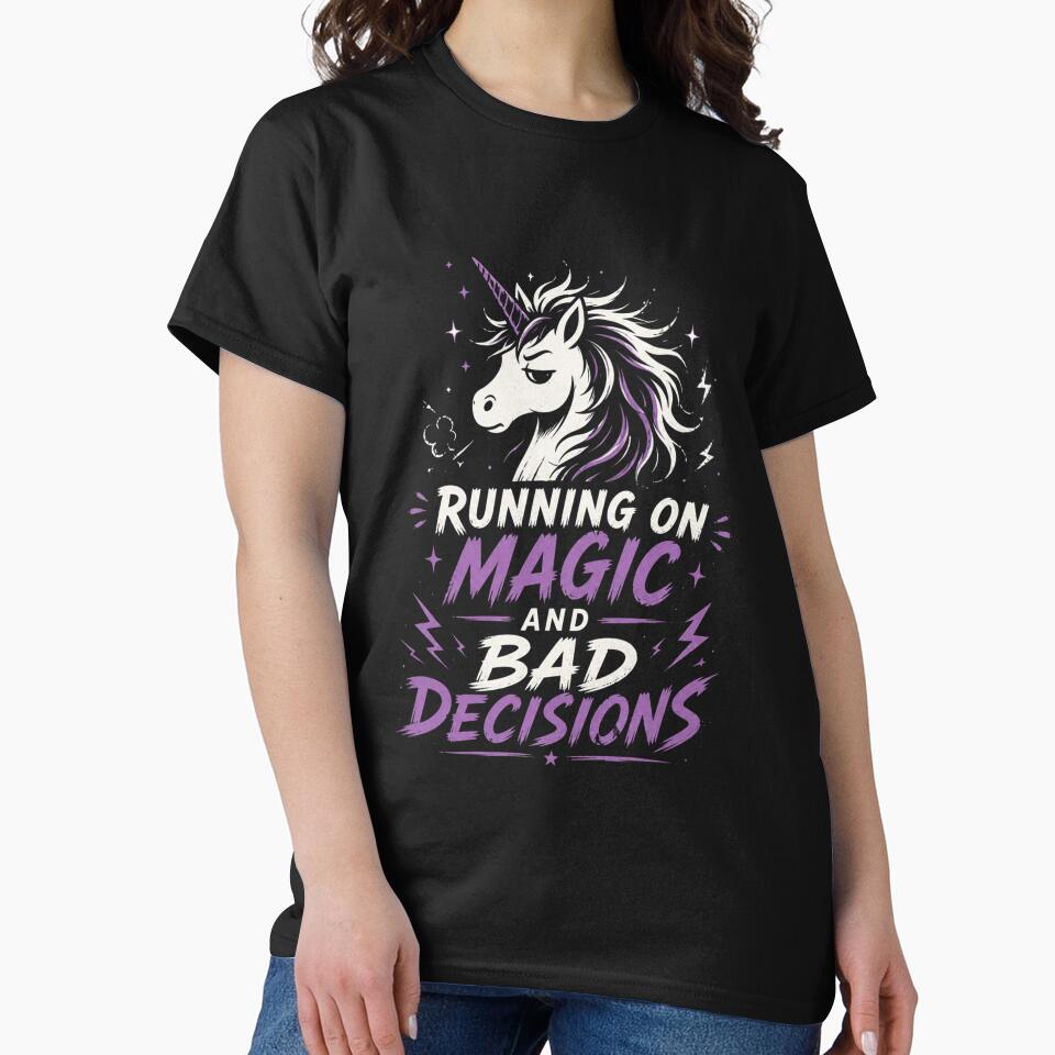 Running on Magic and Bad Decisions – Unicorn Humor Color by CtrlAltLaugh