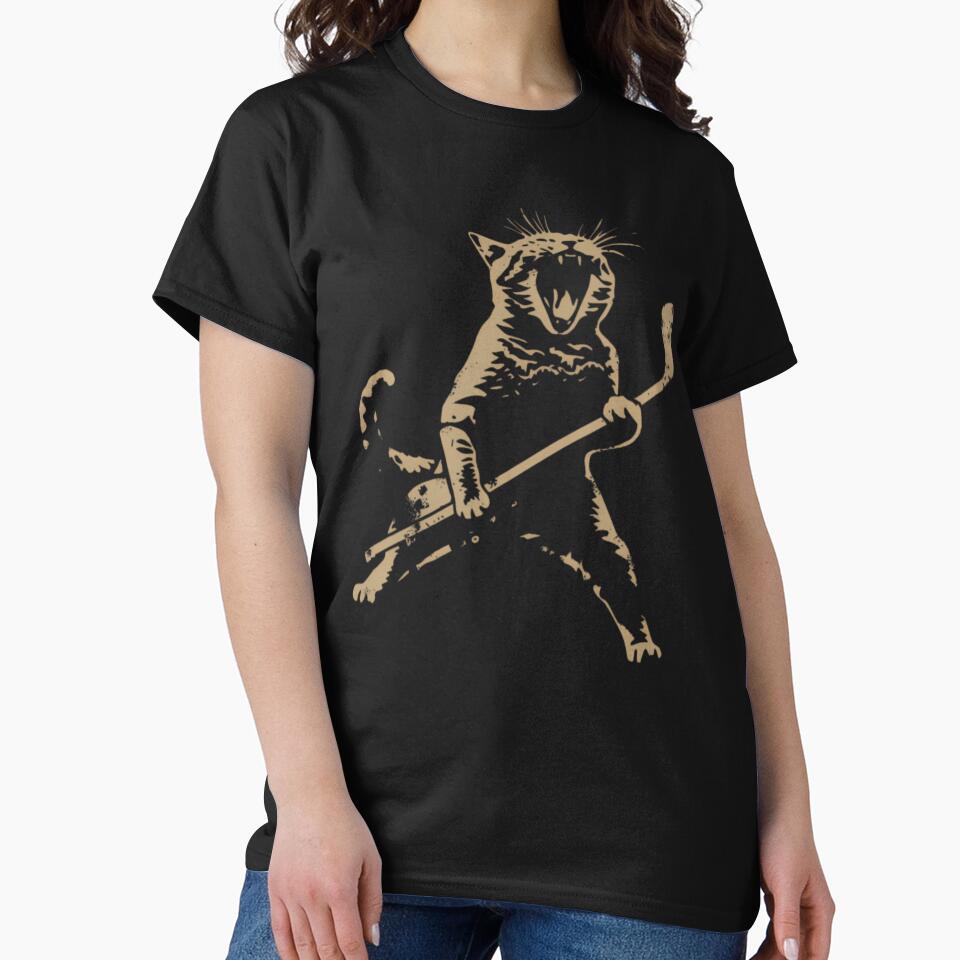 Cat Playing Ice Hockey by Joneneee