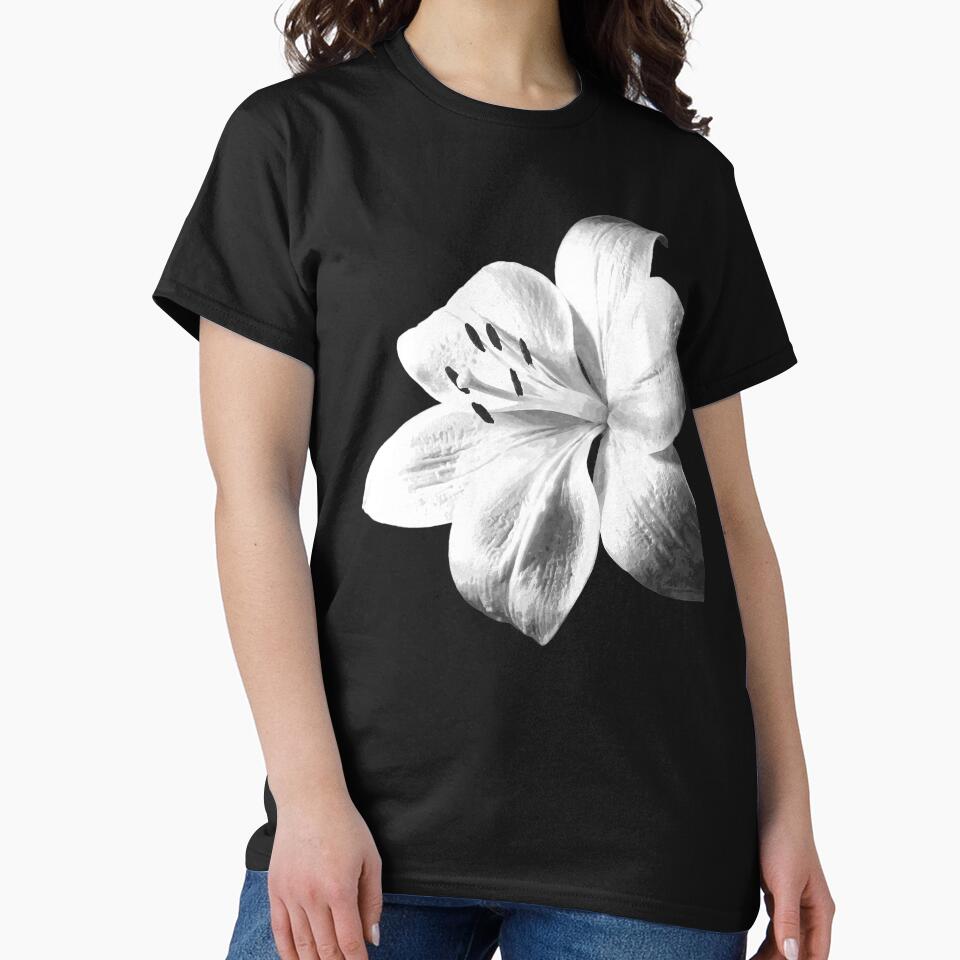 White Lily Black Background by Alemi