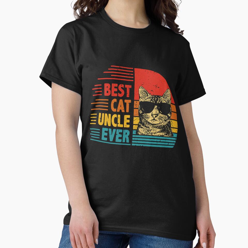 Vintage Retro Best Cat Uncle Ever Funny Cat Lover Father's Day Gift by EdwinaEmmanoiCo
