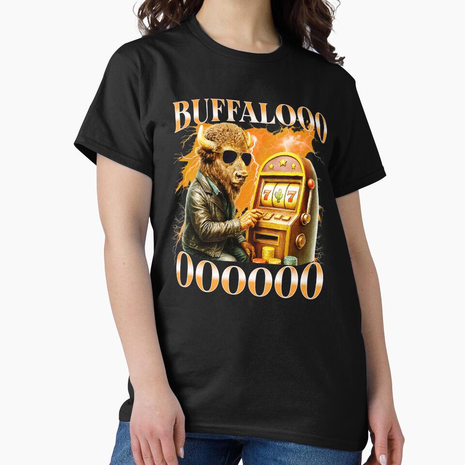 BUFFALOOO Funny Bison Casino Slot Machine Meme by tadmercado