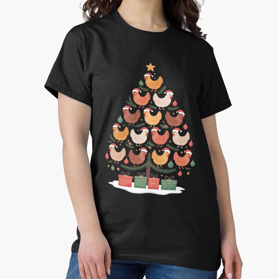 Festive Chicken Christmas Tree for Holiday by Rrettgison