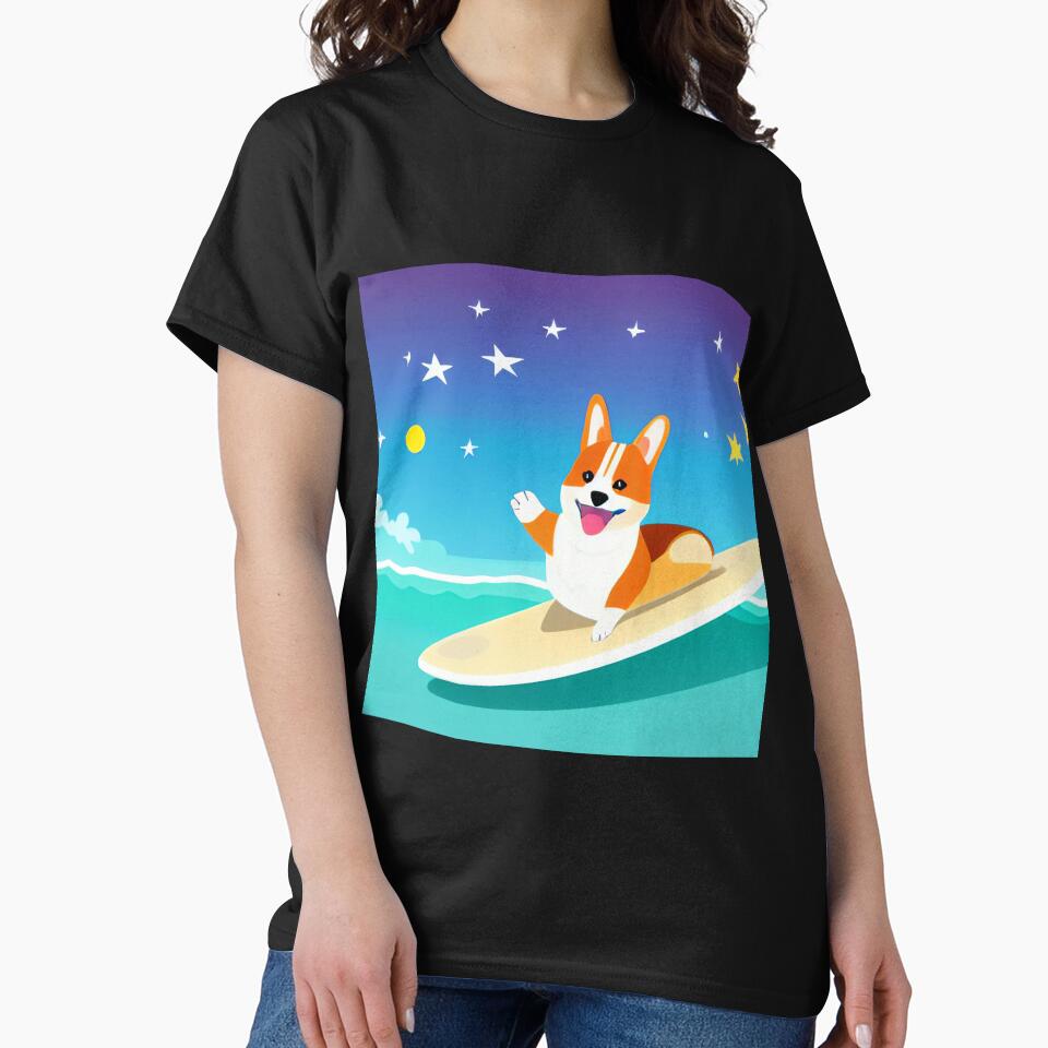Surfing Corgi Dog by nicecorgi