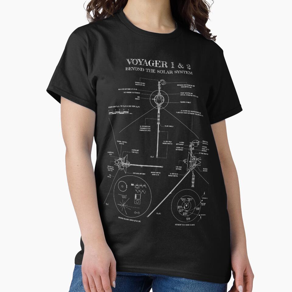 Voyager. Deep Space Exploration Probes (White Stencil - No Background) by BGALAXY