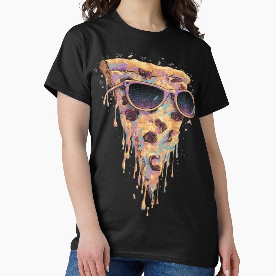 Cool Drippy Pizza Slice – Neon Sunglasses Pop Art by ZChrome