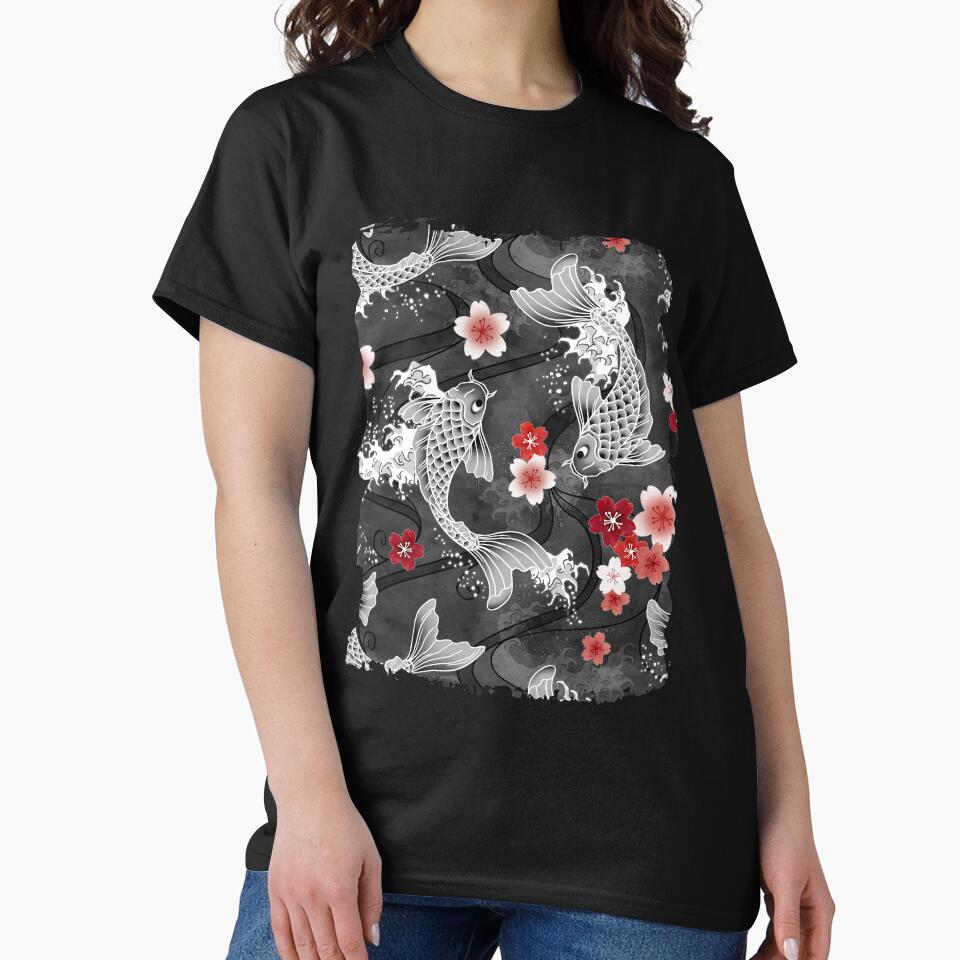 Koi sakura blossom in black by adenaJ
