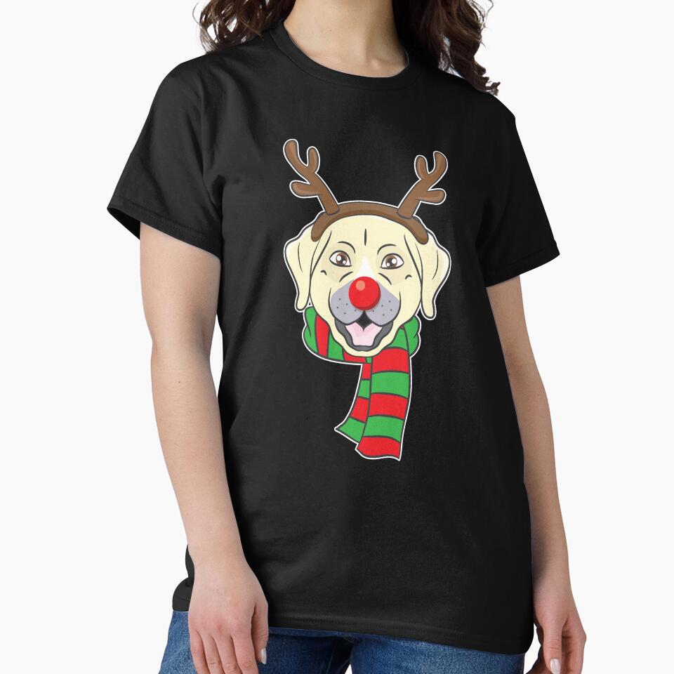 Funny Christmas Dog Xmas Reindeer Labrador Holiday Gift by haselshirt