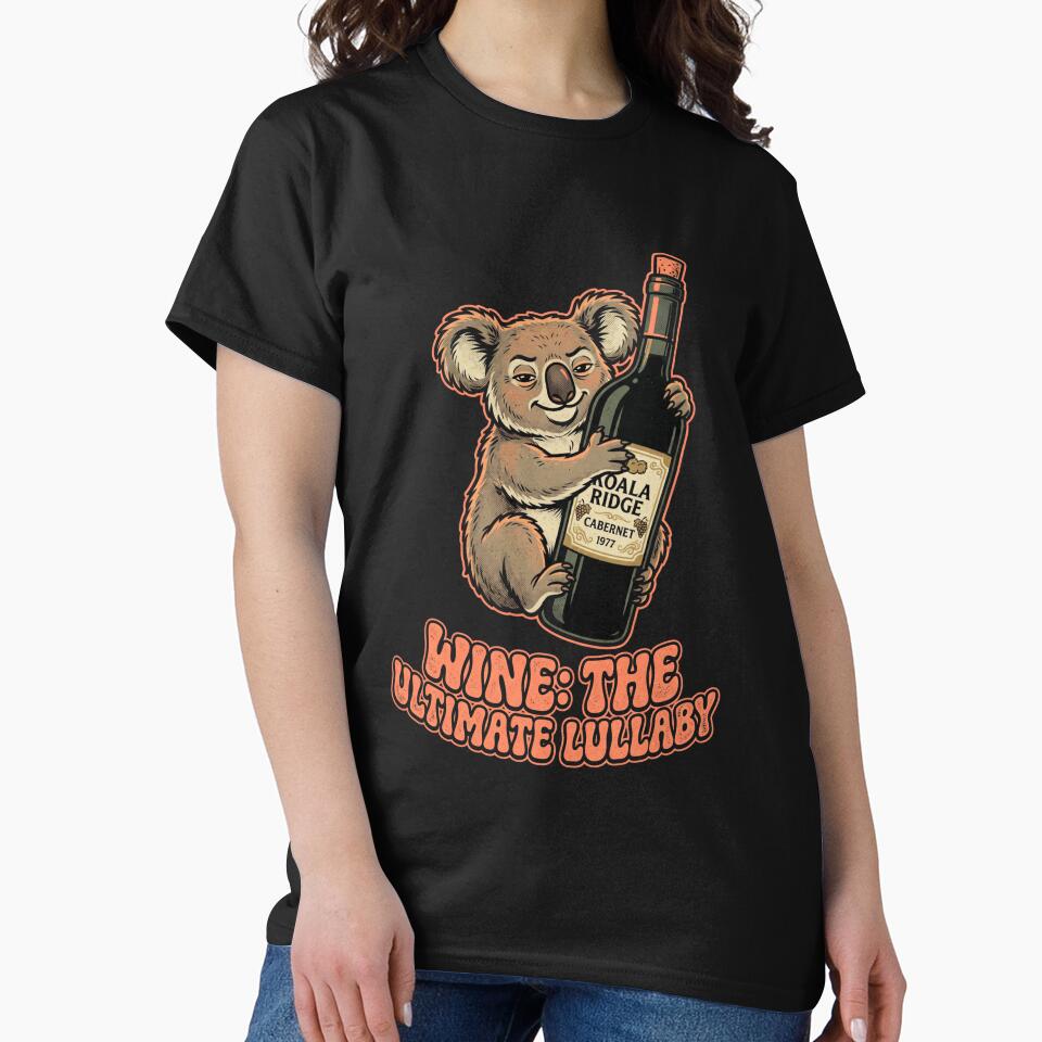 Wine The Ultimate Lullaby Koala Mascot Tee by JaphstarCreatives