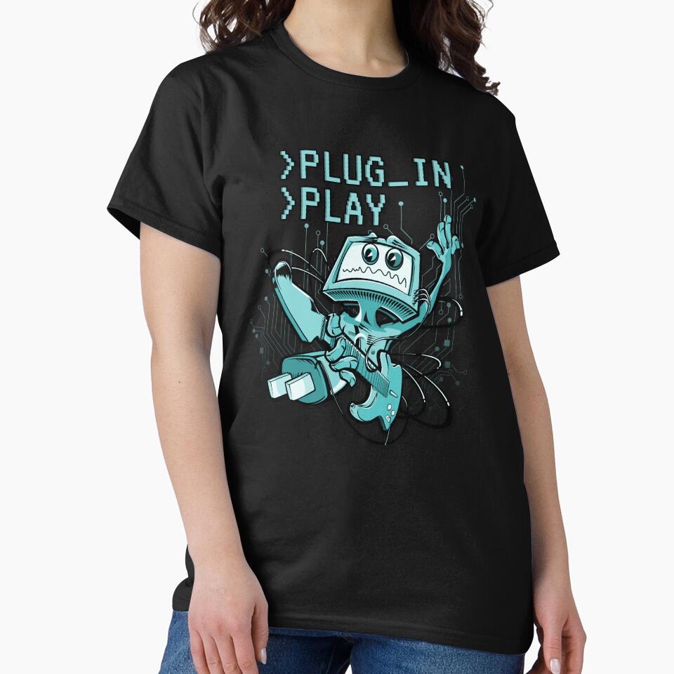 >Plug_In >Play Rockin' Music Geek Cartoon (BLUE) by CRHPOD20
