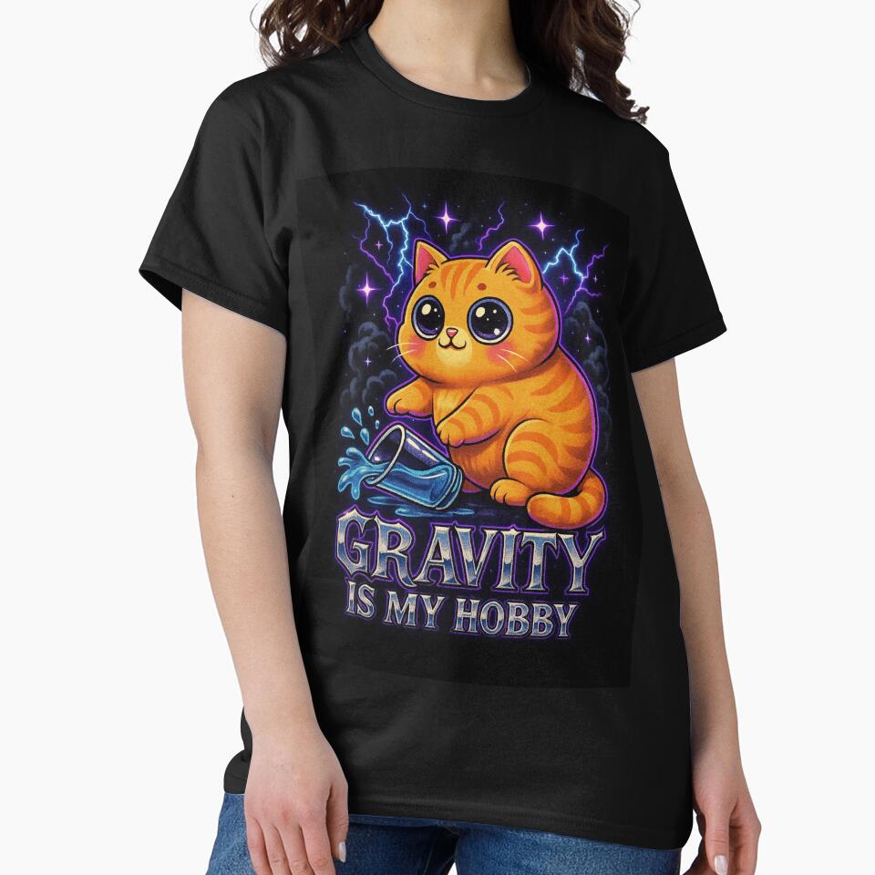 Kawaii Chaos Cat – Gravity Is My Hobby by catastrocat