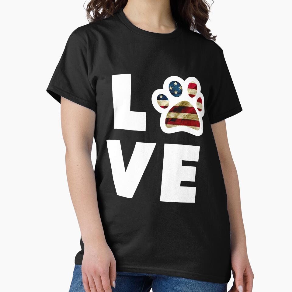 Cat Lover gift USA Paw Flag CAT is LOVE I Love My Cat Fun Design by djpraxis