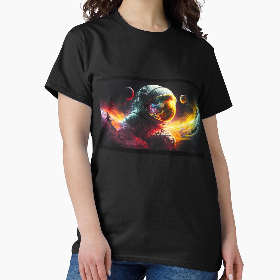 Surreal Spacescape of Astronaut in Nebula by ConnerCreations
