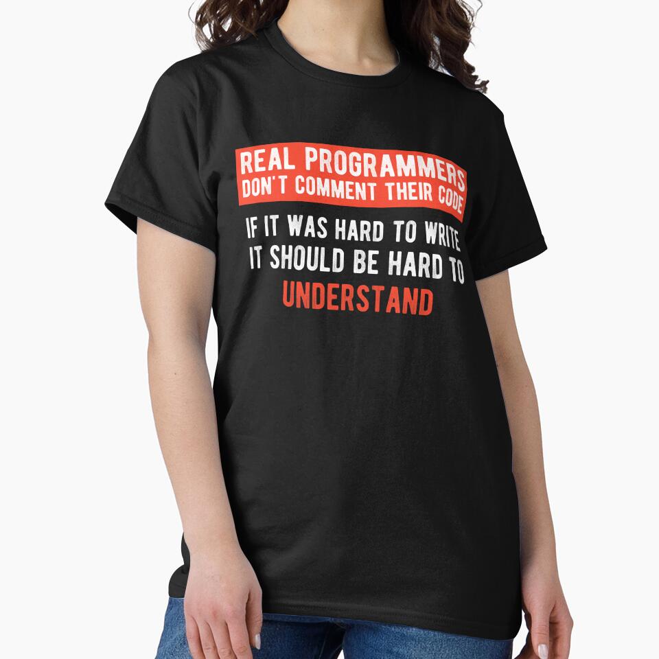 Real Programmers Don't Comment - Funny Programming Jokes - Dark Color by Programming Jokes