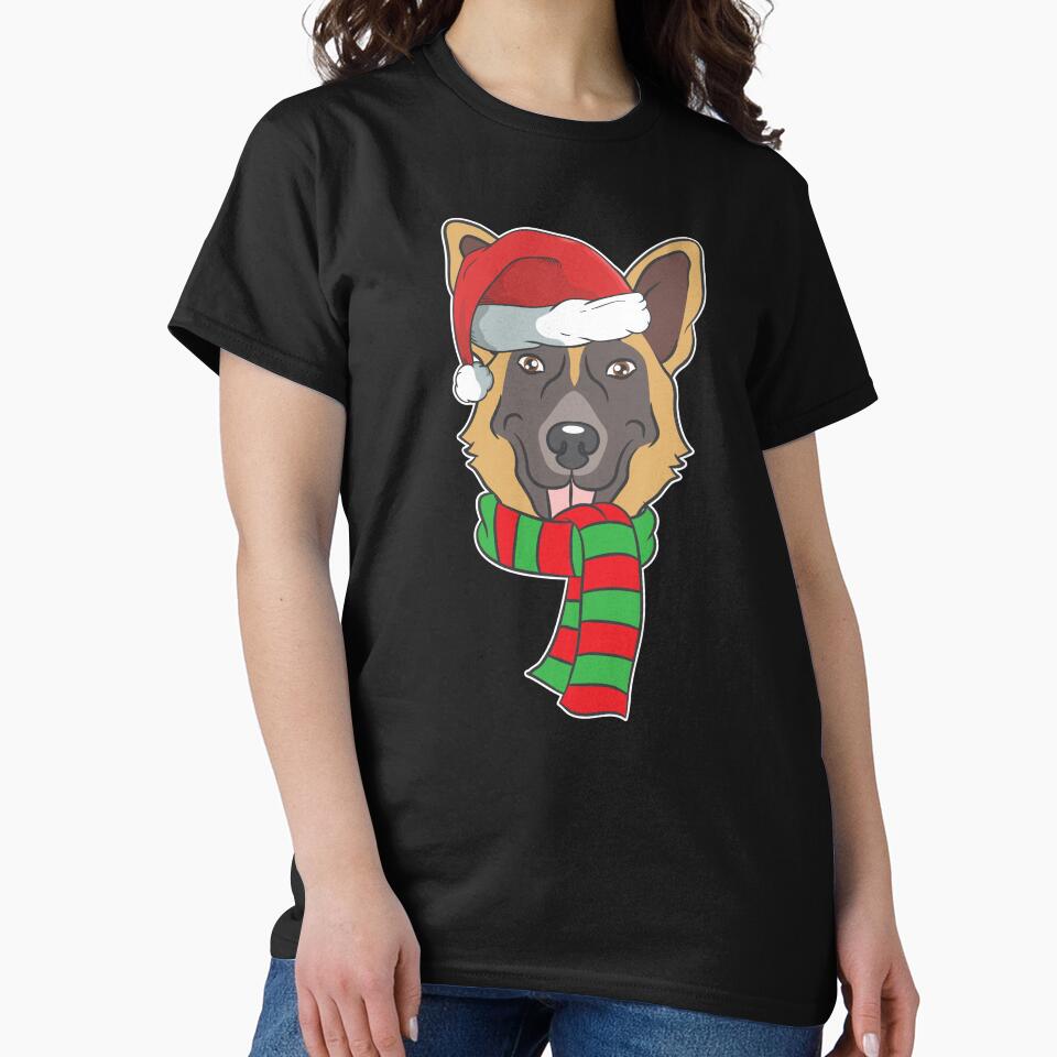 Funny Christmas Dog Xmas Santa German Shepherd Holiday Gift by haselshirt