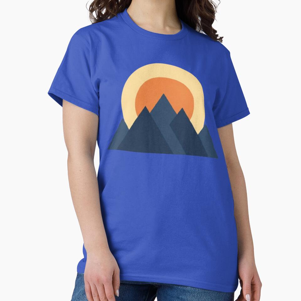 Geometric Sunrise Mountains – Minimalist Landscape Design by Dogandesighn
