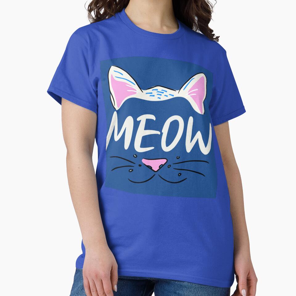 Cute Meow Cat Lover Graphic Tee by TZAR WORKS