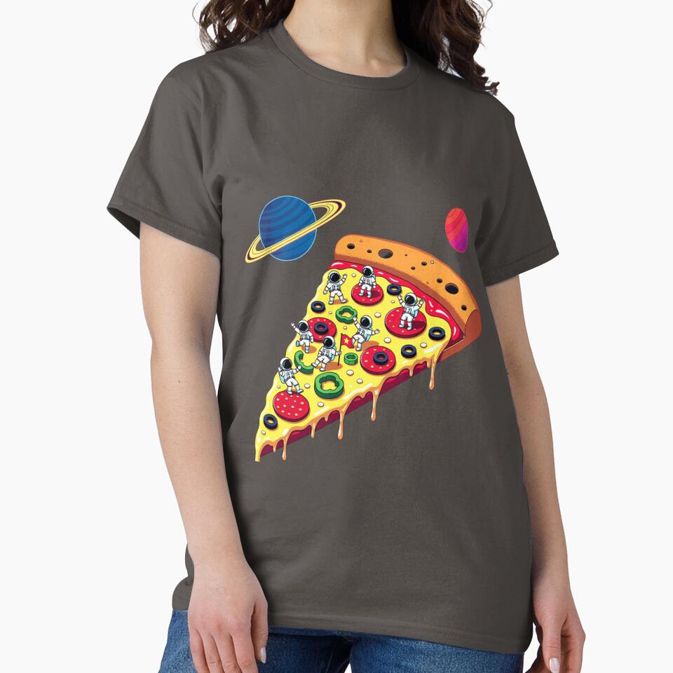 Astronauts Riding a Pizza in Space by Bittor18
