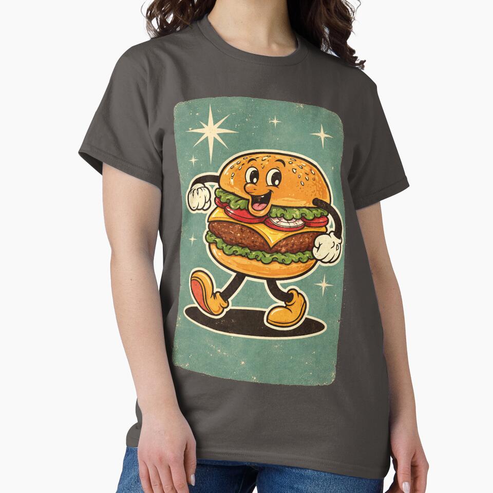 Retro Burger Delight – Vintage Hamburger Aesthetic Design by MerlinWear