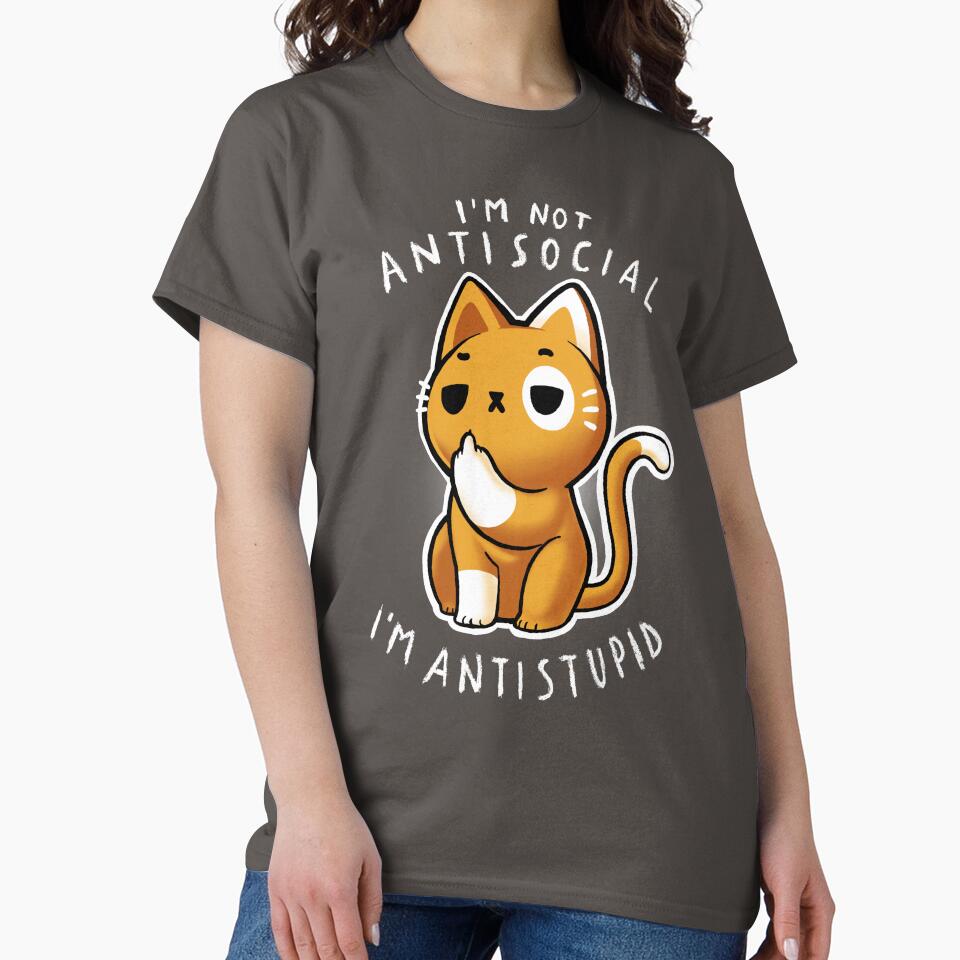 Antisocial Cat - Funny Sassy Kitty - Social Distancing by BlancaVidal