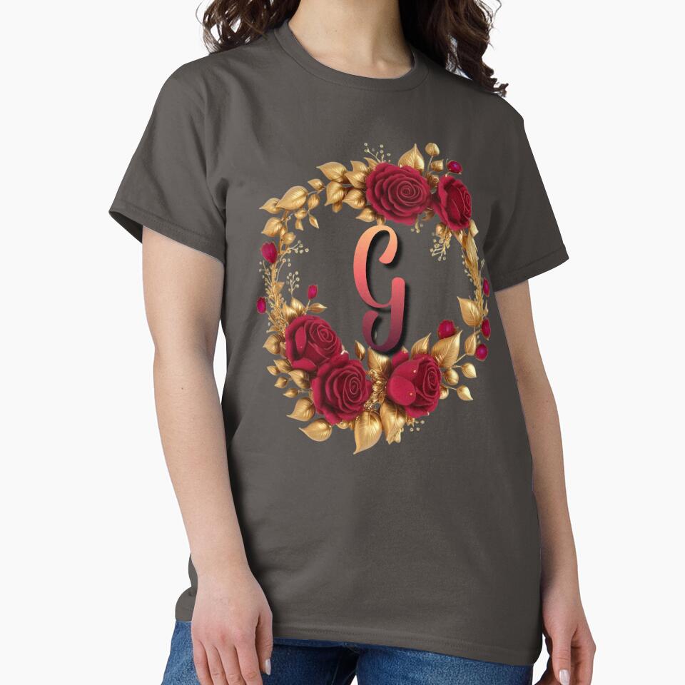 Custom Name Initial Shirt ? Luxury Floral Design by CozyBlobStudio
