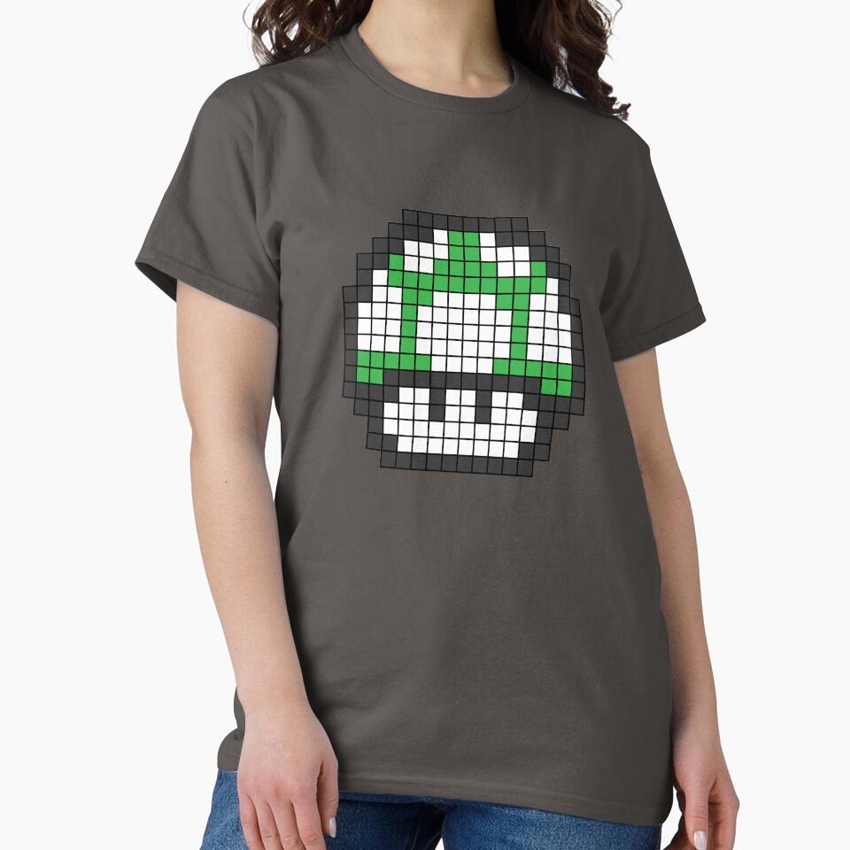 8Bit - Green Mushroom 1Up by Rubecula