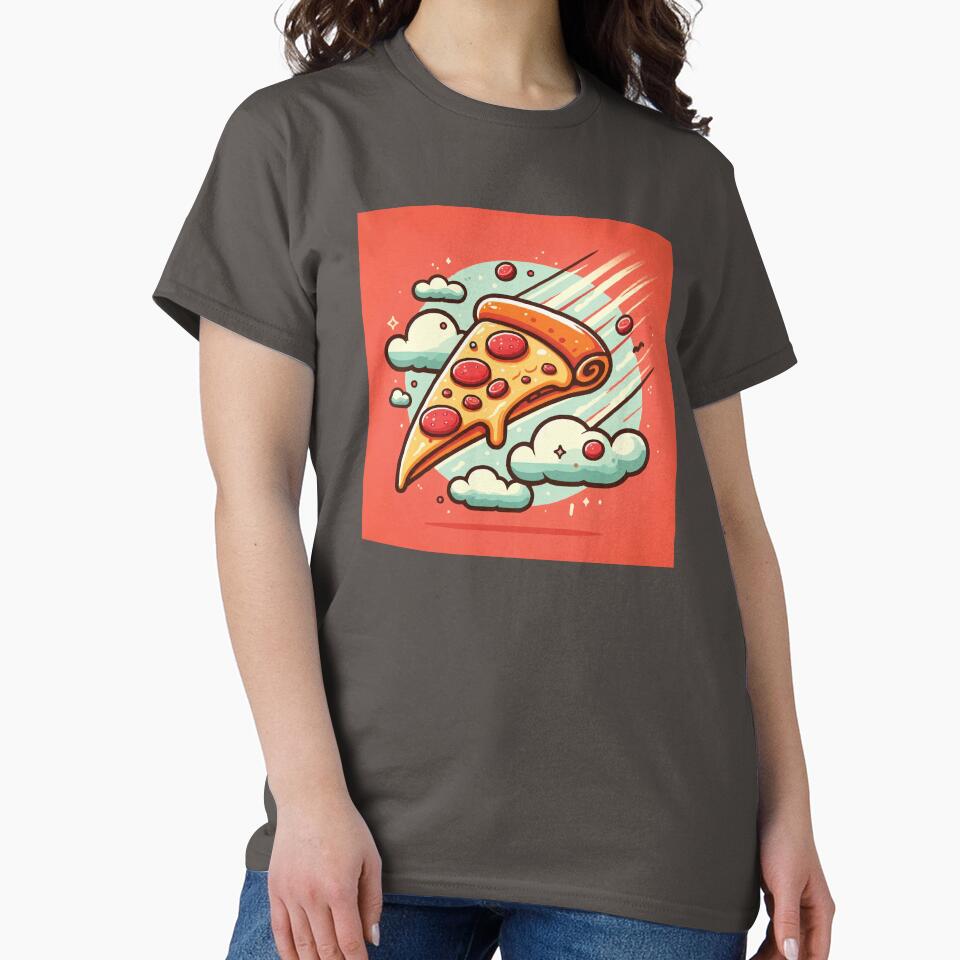 Flying slice of pizza by mcraft studio