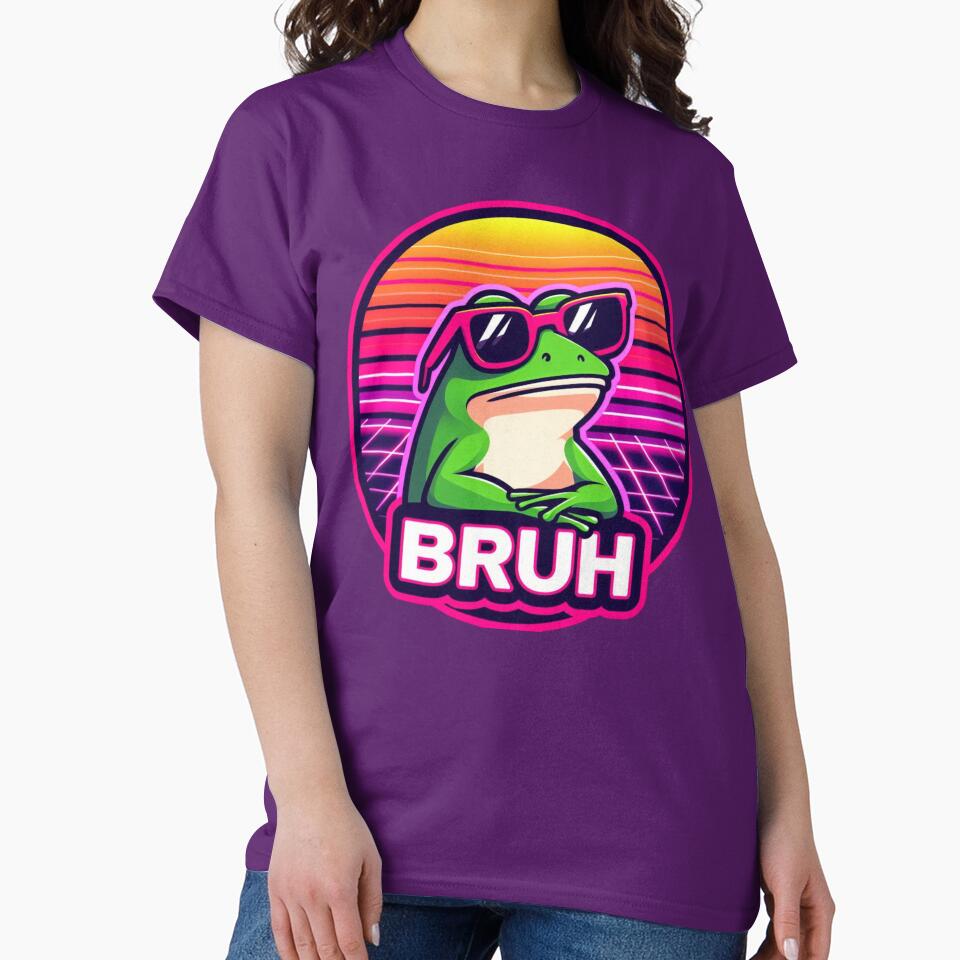 Bruh Frog Vaporwave Retro Meme by crazygoose30
