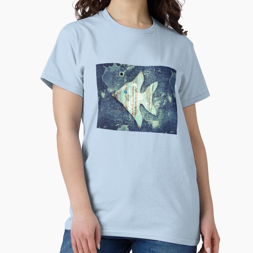 Angel Fish Abstract Grunge Style Beach House Décor 1 of 2 by Beachy