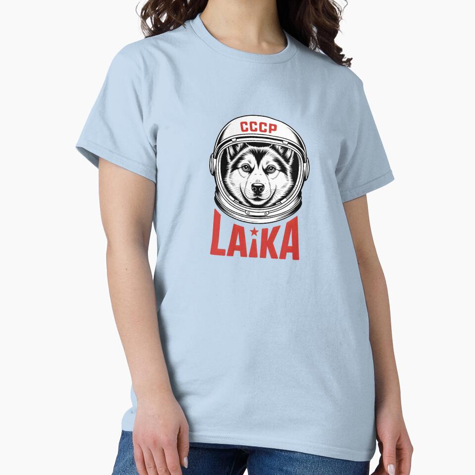 Laika Space Dog - CCCP Soviet Cosmonaut Astronaut Retro Space Design by ArcticFoxStudio