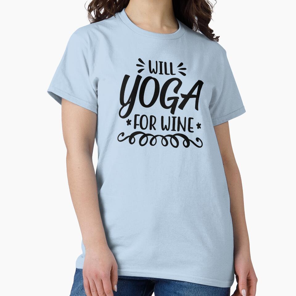 Yoga Quote Will Yoga For Wine Motivational Saying by SoccaTamam